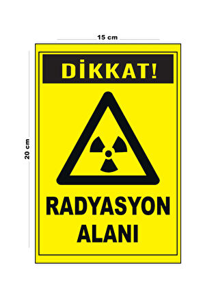 Lucena Metal Radyasyon Alanı 15 Cm x 20 Cm Uyarı Levhası Yönlendirme Tabelası