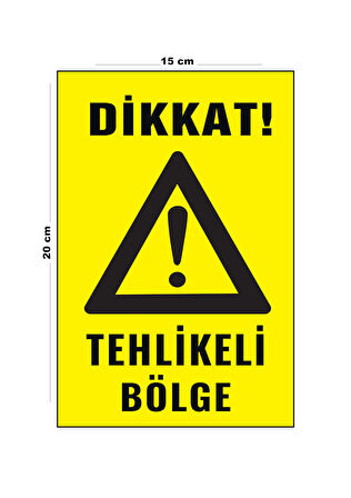 Lucena Metal Tehlikeli Bölge 15 Cm x 20 Cm Uyarı Levhası Yönlendirme Tabelası
