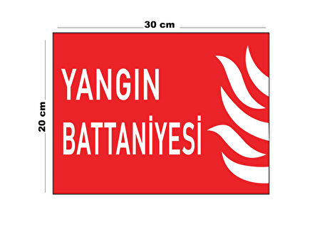 Metal Yangın Battaniyesi 20cm x 30cm A4 Büyüklüğünde Uyarı Levhası Yönlendirme Tabelası