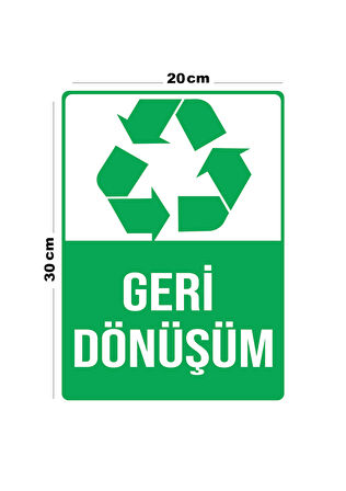 Metal Geri Dönüşüm 20cm x 30cm A4 Büyüklüğünde Uyarı Levhası Yönlendirme Tabelası