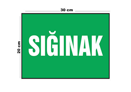 Metal Sığınak 20cm x 30cm A4 Büyüklüğünde Uyarı Levhası Yönlendirme Tabelası