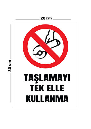 Metal Taşlamayı Tek Elle Kullanma 20cm x 30cm A4 Büyüklüğünde Uyarı Levhası Yönlendirme Tabelası