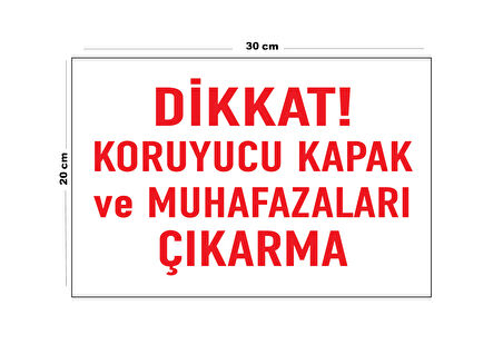 Metal Dikkat Koruyucu Kapakları Ve Muhafazaları Çıkarma 20cm x 30cm A4 Büyüklüğünde Uyarı Levhası