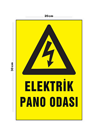 Metal Elektrik Pano Odası 20cm x 30cm A4 Büyüklüğünde Uyarı Levhası Yönlendirme Tabelası