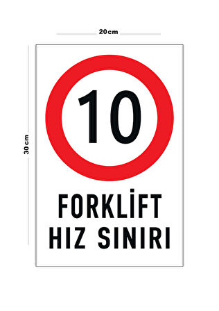 Metal Forklift Hız Sınırı 20cm x 30cm A4 Büyüklüğünde Uyarı Levhası Yönlendirme Tabelası