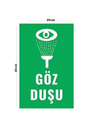 Metal Göz Duşu 20cm x 30cm A4 Büyüklüğünde Uyarı Levhası Yönlendirme Tabelası