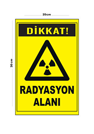 Metal Radyasyon Alanı 20cm x 30cm A4 Büyüklüğünde Uyarı Levhası Yönlendirme Tabelası