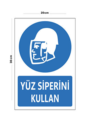 Metal Yüz Siperini Kullan 20cm x 30cm A4 Büyüklüğünde Uyarı Levhası Yönlendirme Tabelası