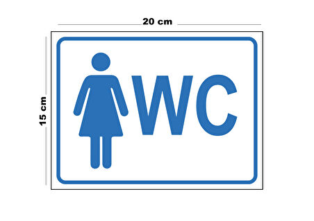 Metal Kadın Wc 15cm x 20cm Uyarı Levhası Yönlendirme Tabelası