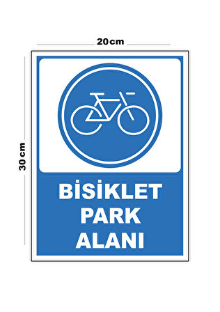 Metal Bisiklet Park Yeri 20cm x 30cm A4 Büyüklüğünde Uyarı Levhası Yönlendirme Tabelası