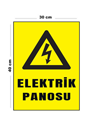 Metal Elektrik Panosu 30 cm x 40 cm A3 Büyüklüğünde Uyarı Levhası Yönlendirme Tabelası