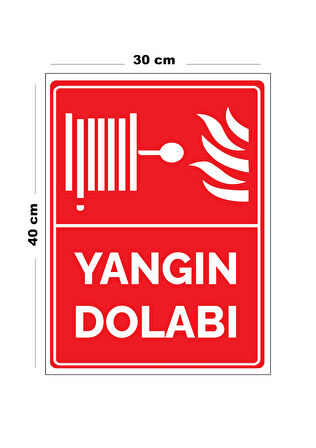 Metal Yangın Dolabı 30 cm x 40 cm A3 Büyüklüğünde Uyarı Levhası Yönlendirme Tabelası