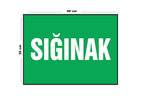 Metal Sığınak 30 cm x 40 cm A3 Büyüklüğünde Uyarı Levhası Yönlendirme Tabelası