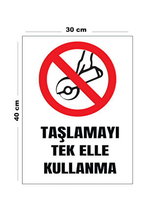 Metal Taşlamayı Tek Elle Kullanma 30 cm x 40 cm A3 Büyüklüğünde Uyarı Levhası Yönlendirme Tabelası