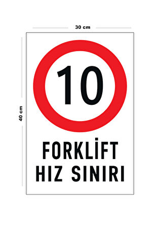 Metal Forklift Hız Sınırı 30 cm x 40 cm A3 Büyüklüğünde Uyarı Levhası Yönlendirme Tabelası