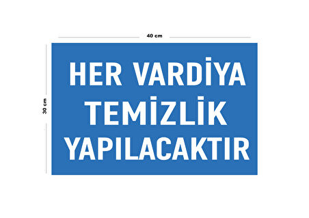 Metal Her Vardiya Temizlik Yapılacaktır 30 cm x 40 cm A3 Büyüklüğünde Uyarı Levhası Yönlendirme