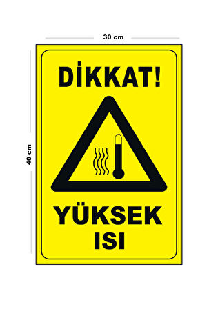 Metal Yüksek Isı 30 cm x 40 cm A3 Büyüklüğünde Uyarı Levhası Yönlendirme Tabelası