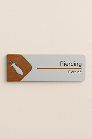 Piercing Ofis Oda Kapı İsimliği Yönlendirme Tabelası Levhası Kişiselleştirilebilir