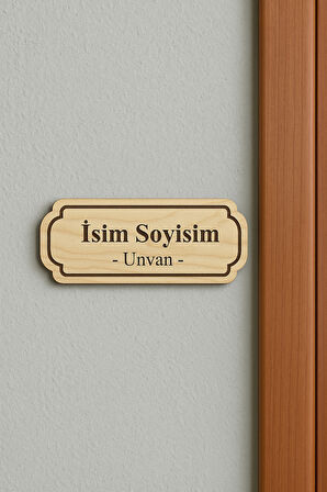 Lucena Ahşap Ofis Oda Kapı İsimliği Yönlendirme Tabelası Levhası Kişiselleştirilebilir