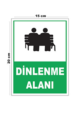 Metal Dinlenme Alanı 15cm x 20cm Uyarı Levhası Yönlendirme Tabelası