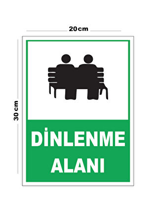 Metal Dinlenme Alanı 20cm x 30cm A4 Büyüklüğünde Uyarı Levhası Yönlendirme Tabelası