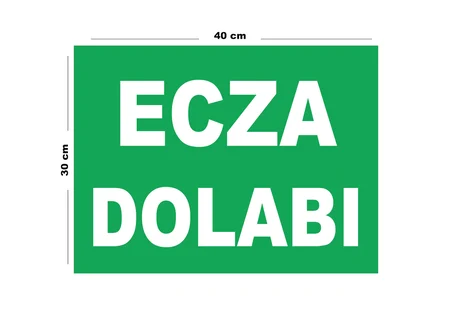 Metal Ecza Dolabı 30cm x 40cm A3 Büyüklüğünde Uyarı Levhası Yönlendirme Tabelası