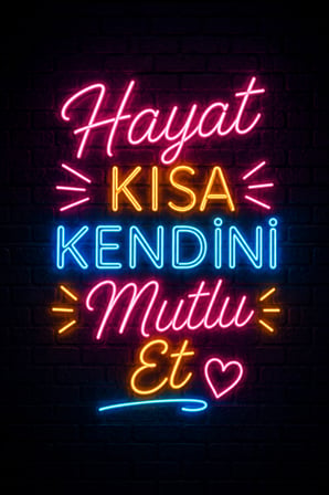Neon Motivasyon Duvar Tablosu MDF Dekoratif Yazılı Duvar Panosu Modern Ev Ofis Dekoru