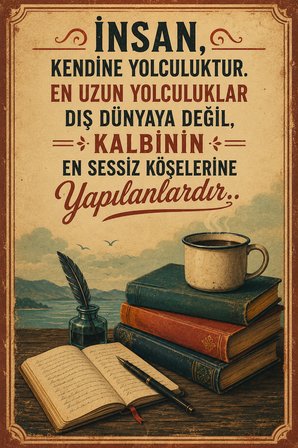 Retro Edebi Sözlü MDF Duvar Tablosu Vintage Dekoratif Motivasyon Panosu 35