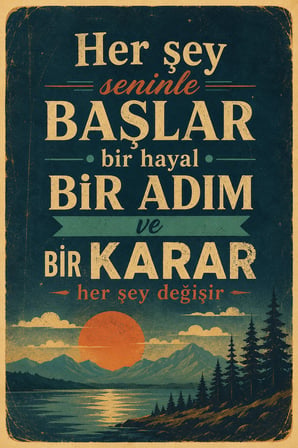 Retro Edebi Sözlü MDF Duvar Tablosu Dekoratif Motivasyon Yazılı Vintage Poster 41