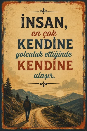 Retro Edebi Sözlü MDF Duvar Tablosu Vintage Dekoratif Motivasyon Duvar Panosu 44