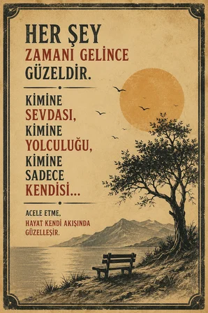 Retro Edebi Sözlü MDF Duvar Tablosu Vintage Dekoratif Motivasyon Duvar Panosu 50