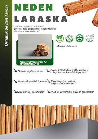 Organik Seylon - Seylan Çubuk Tarçın 50g - Organic Ceylon Cinnamon Sticks 50g