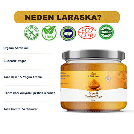 Organik Toz Zerdeçal- Organic Turmeric Powder - Turmeric Ground 100g