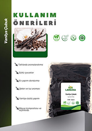 Vanilya Çubuk 100 Adet Doğal Gerçek Vanilya - Vanilla Pods 100qty