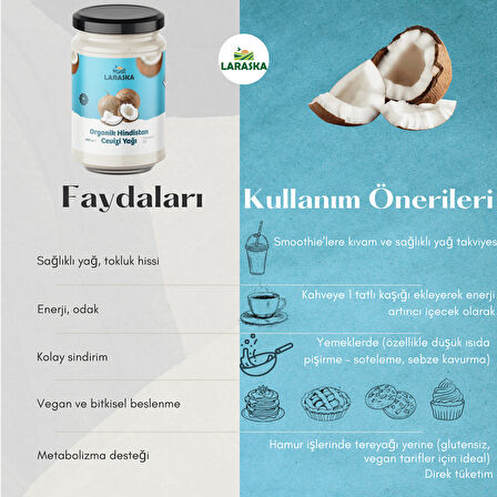 Organik Hindistan Cevizi Yağı 300ml Soğuk Sıkım - Organic Coconut Oil
