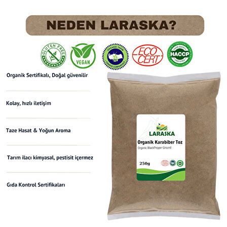 Organik Karabiber Toz 250g Organic Black Pepper Ground