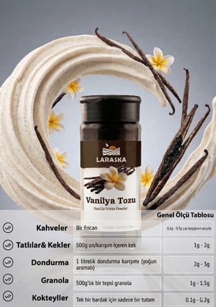 Saf Vanilya Toz 40g Gerçek Vanilya Tozu Vanilla Sticks Ground