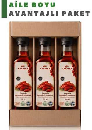 Organik Hurma Suyu Konsanteresi 330g x 3 Aile Boyu Avantajlı Paket