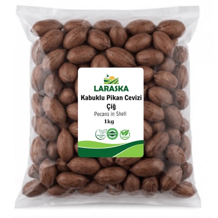 Kabuklu Pikan Cevizi Çiğ 1kg Katkı Maddesiz Yerli Jumbo - Pecans in Shell Aile Boyu Avantajlı Paket