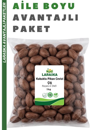 Kabuklu Pikan Cevizi Çiğ 1kg Katkı Maddesiz Yerli Jumbo - Pecans in Shell Aile Boyu Avantajlı Paket