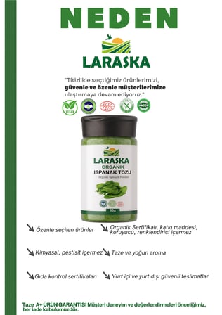 Organik Ispanak Tozu 1kg Organic Spinach Powder