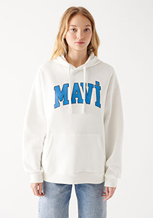 Mavi Logo Baskılı Beyaz Sweatshirt 1600361-81964