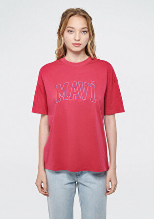Mavi Logo Baskılı Pembe Tişört 1611193-70931