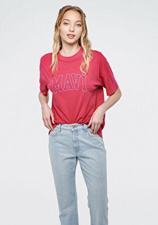Mavi Logo Baskılı Pembe Tişört 1611193-70931