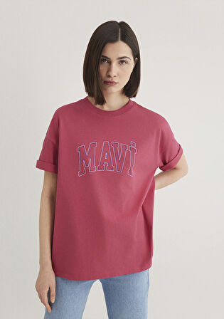 Mavi Logo Baskılı Pembe Tişört 1611193-70931