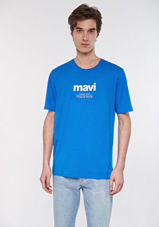 Since 1991 Baskılı Mavi Tişört 066849-70913