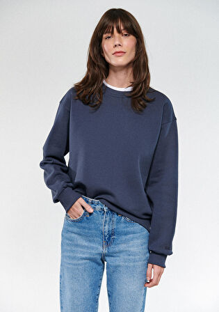 Mavi Bisiklet Yaka Lacivert Basic Sweatshirt 1610198-70726