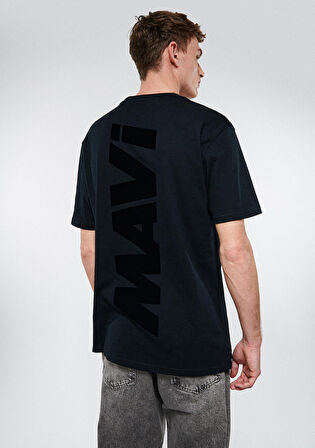 Mavi Logo Baskılı Siyah Tişört 0611313-900