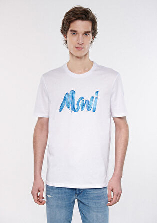 Mavi Logo Baskılı Beyaz Tişört 0611321-620