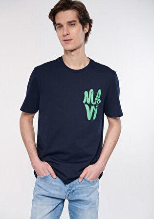 Mavi Logo Baskılı Lacivert Tişört 0611322-70490